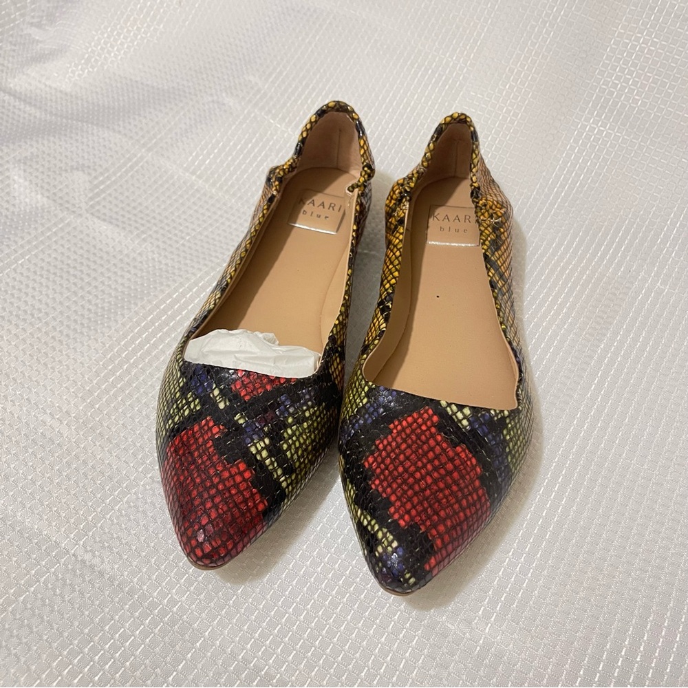 Women’s Multicolor Snakeskin Flats